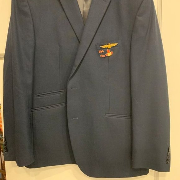 Perry Ellis Portfolio Slim Fit Suit Jacket with vintage pins! - Picture 9 of 11